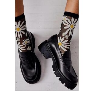 Free People Black Platform Loafers